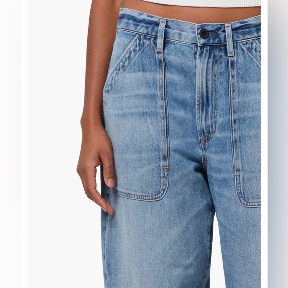 Ayla High Waist Baggy Wide Leg Utility Jeans - Picture 2 of 4